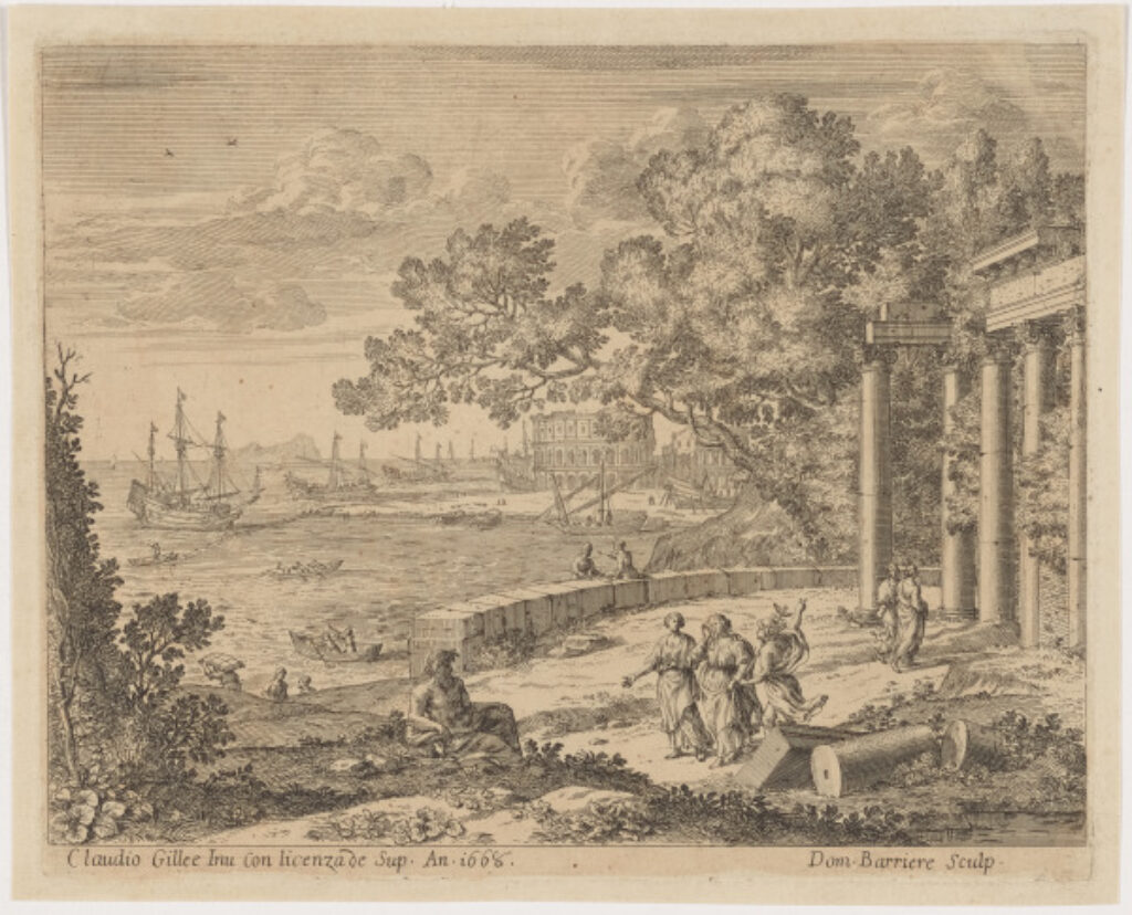 Landscape with Mercury and two women in foreground - Image 1