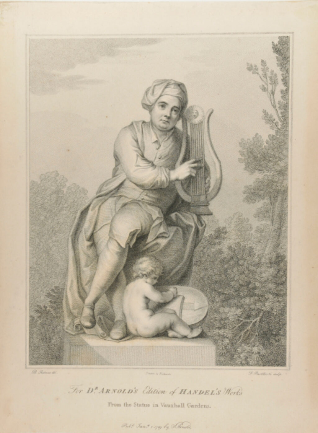 Handel playing on a lyre