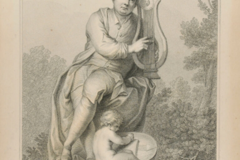 Handel playing on a lyre