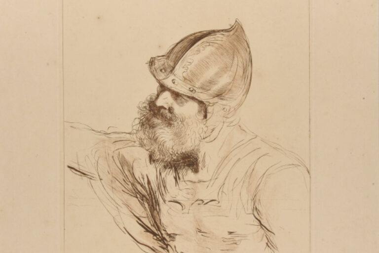 HEAD OF A WARRIOR, WEARING A CASQUE