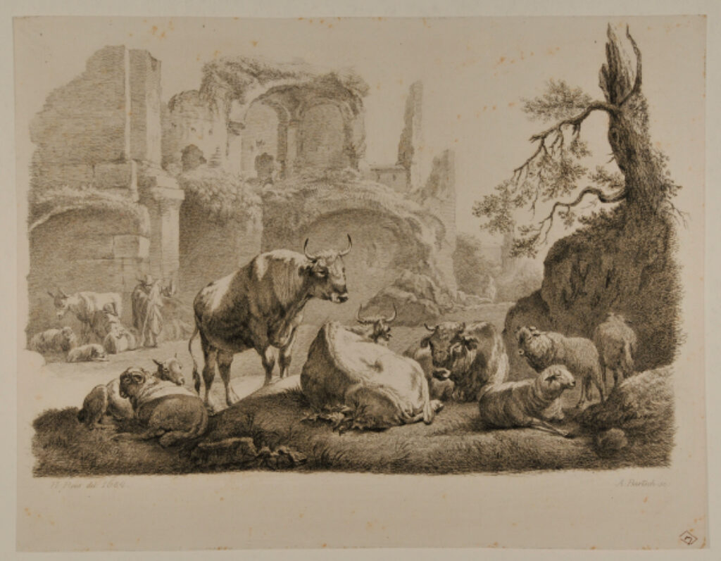 Landscape with Cattle and Ruins