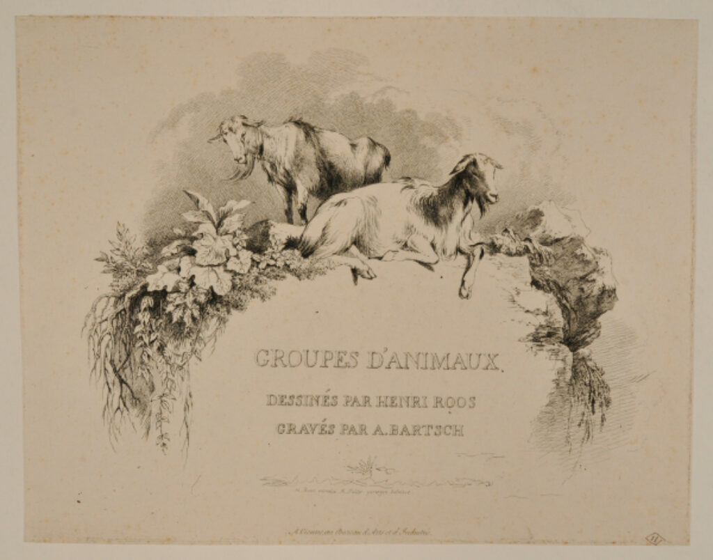 Groupes d’animaux dessinés per Henri Roos gravés par A. Bartsch