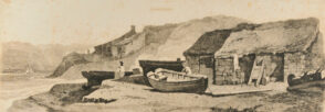 Coastal scene with fishermen’s huts
