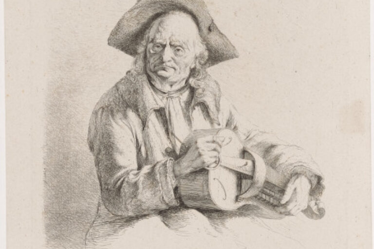 THE OLD HURDY-GURDY MAN, PLAYING WITH HIS RIGHT HAND