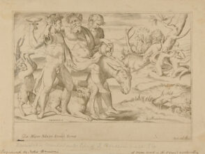 Silenus Accompanied by Two Fauns, Mounted on a Donkey
