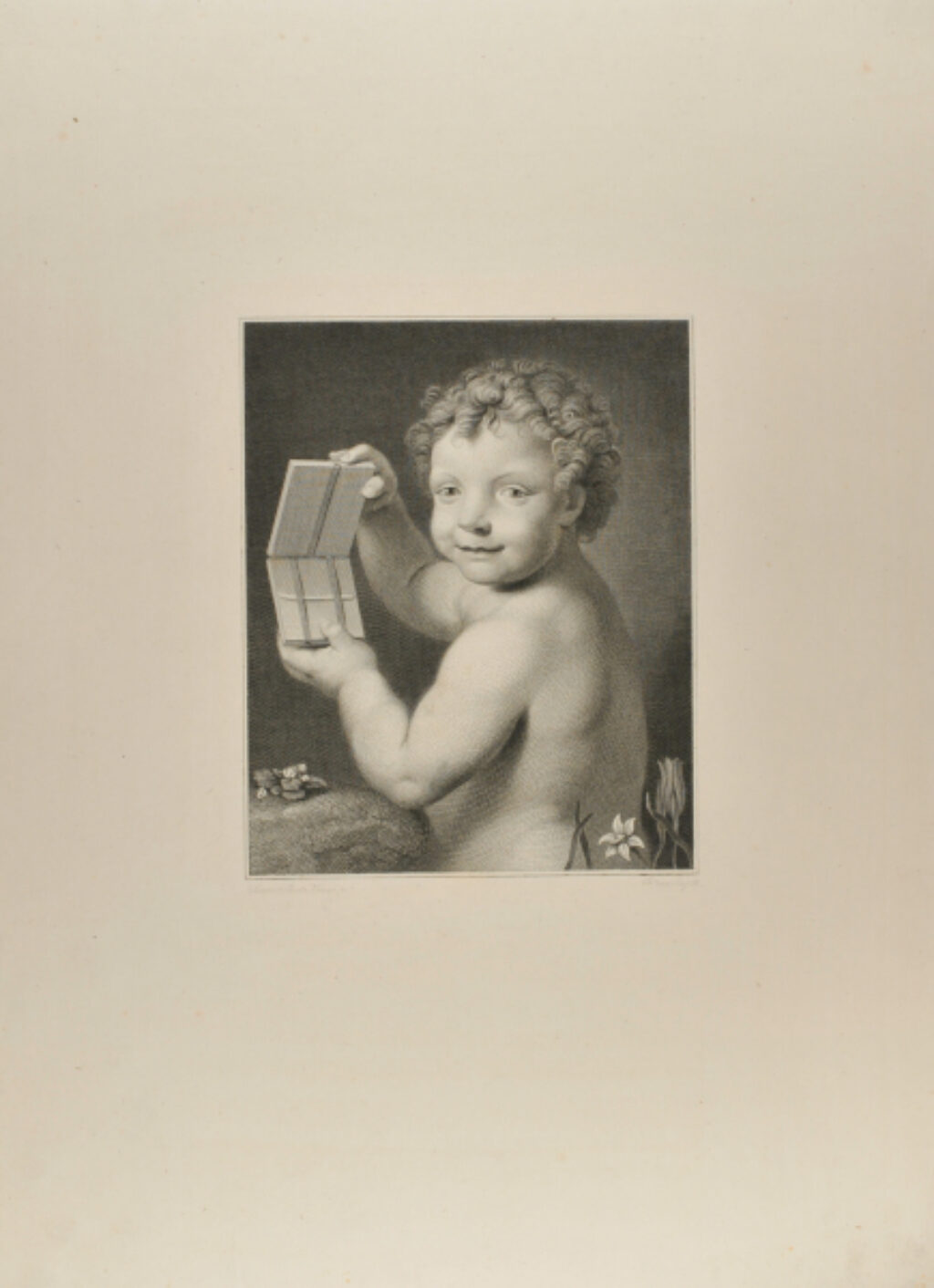 Cupid Holding up a Puzzle