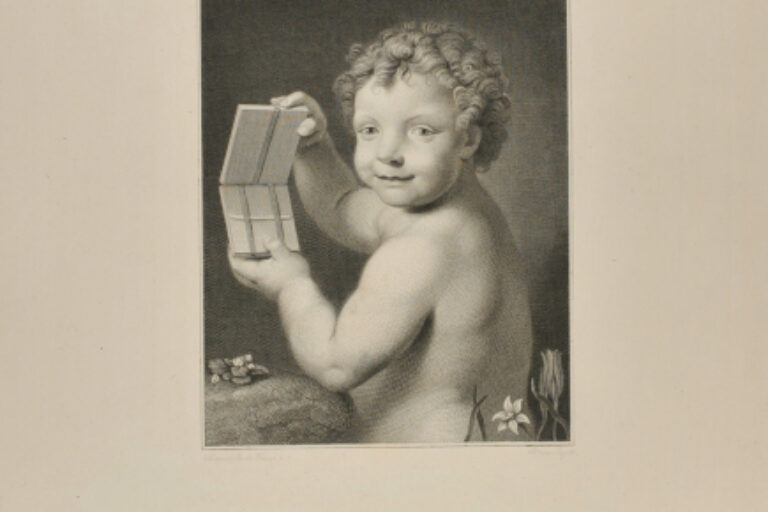 Cupid Holding up a Puzzle
