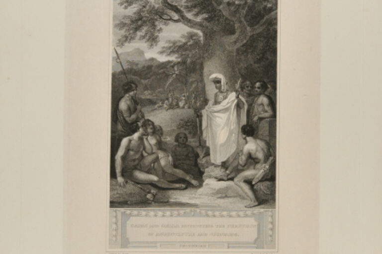 CAPAC AND OELLA INSTRUCTING THE PERUVIANS IN AGRICULTURE AND SPINNING