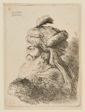 Bearded Man Wearing Turban, Facing Left