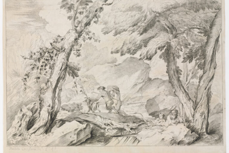 LANDSCAPE WITH SATYR DRIVING GOAT