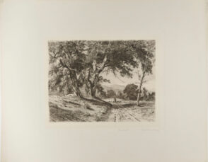 Landscape with Flock of Sheep on a Road