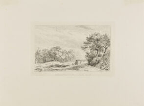Landscape with Two Men Resting By a Road, Two Figures in the Distance