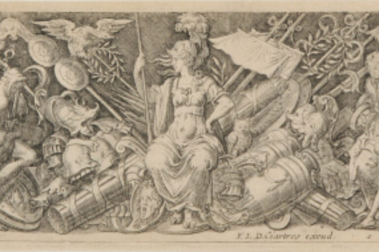 BELLONA SEATED ON TROPHIES OF WAR