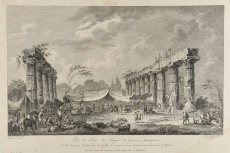 VUE DES RUINES DU TEMPLE DE JUNON, A METAPONTUM . . .