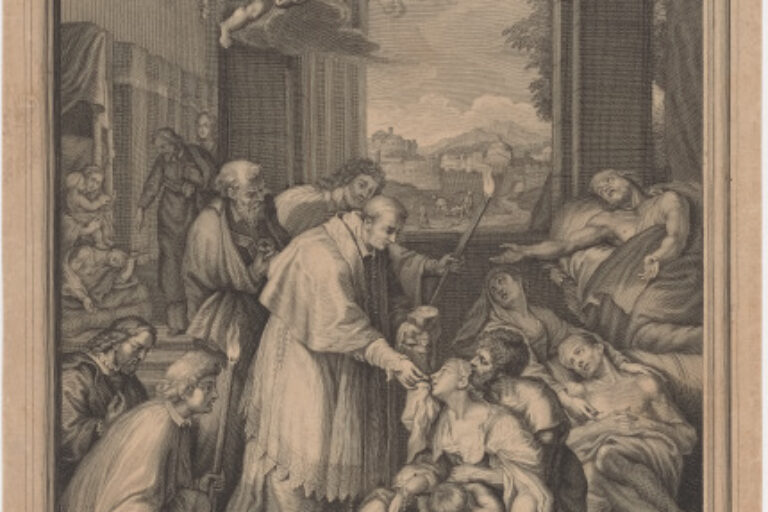 ST. CHARLES BORROMEUS ADMINISTERING HOLY COMMUNION TO THE PLAGUE-STRICKEN OF MILAN