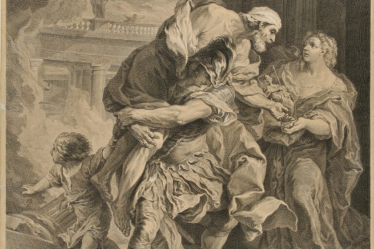 Aeneas Saving His Father, Anchises, from Burning Troy