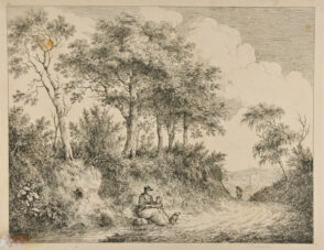 Landscape, with Woman and Child Resting by the Road