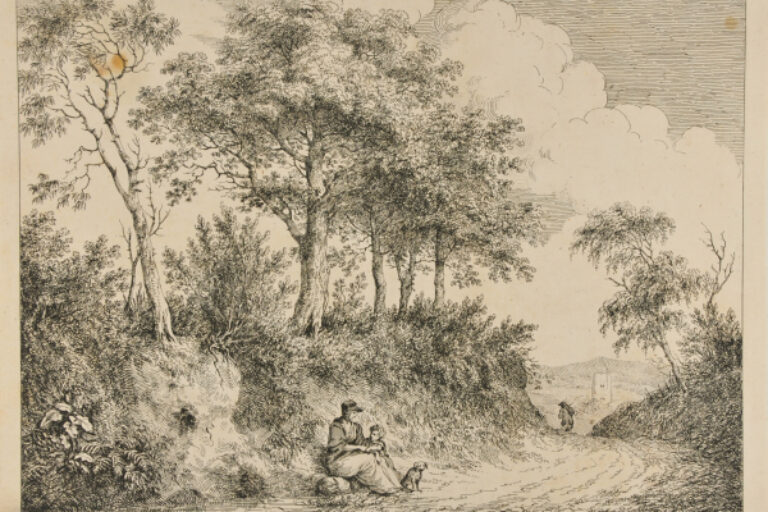 Landscape, with Woman and Child Resting by the Road