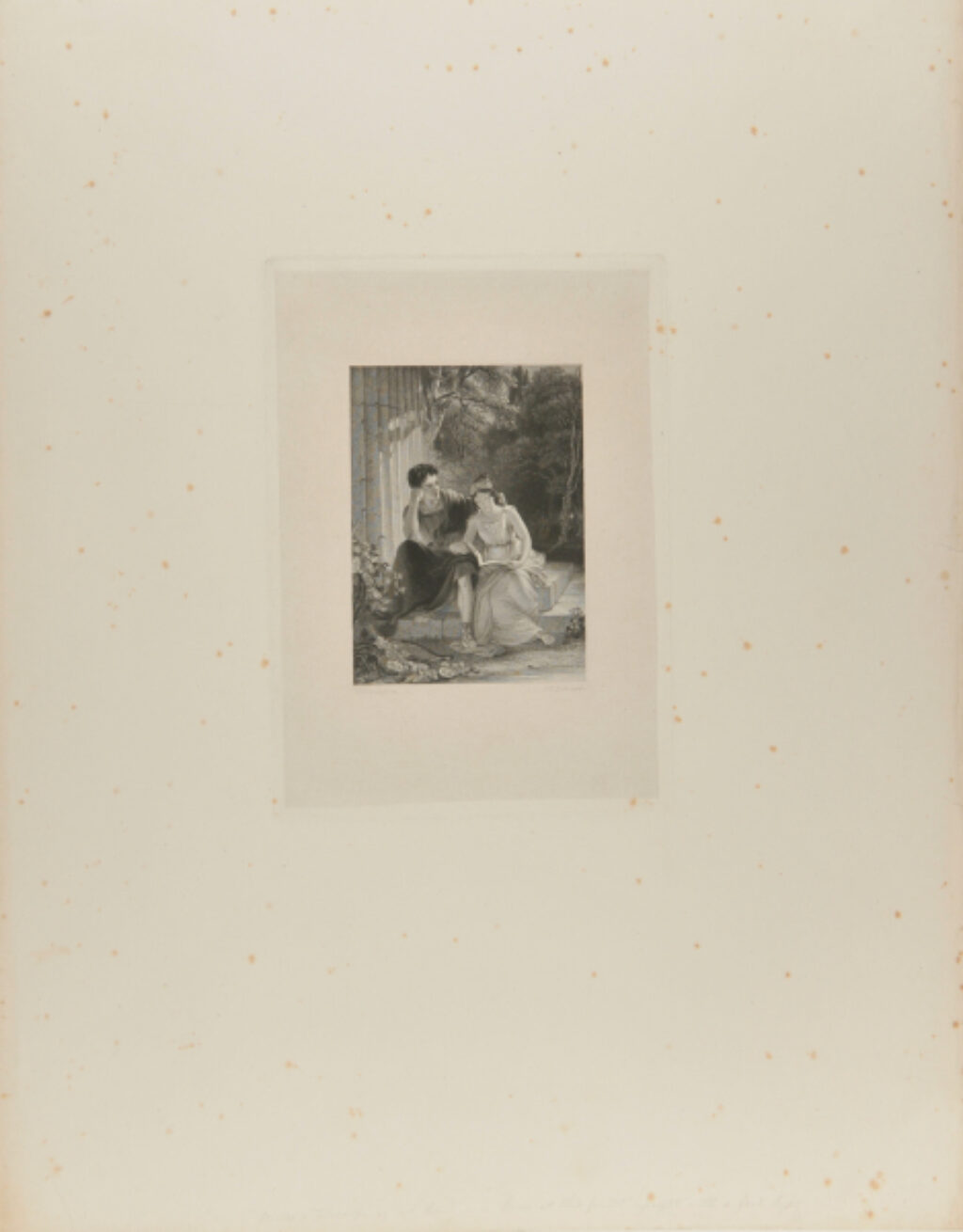 Young Roman Couple Sitting on the Steps of a Temple