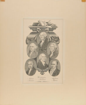 George Washington, John Adams, Madison, Jefferson, Monroe, and John Quincy Adams
