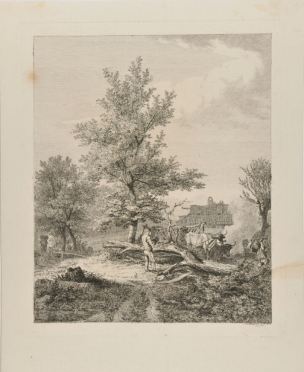 Two Woodcutters with an Oxcart