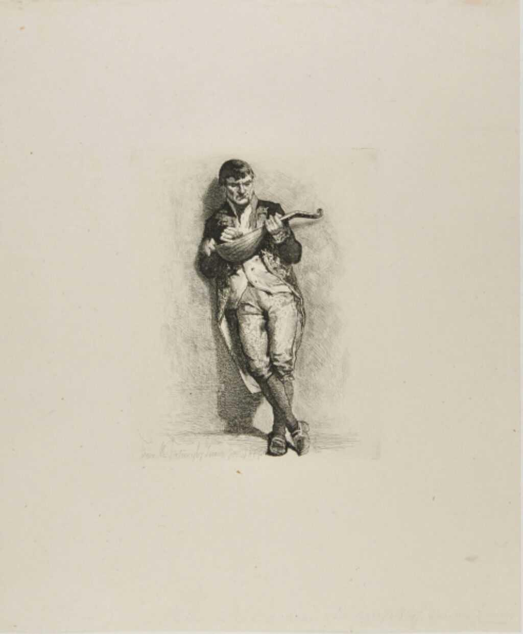 Spaniard Playing on a Mandolin