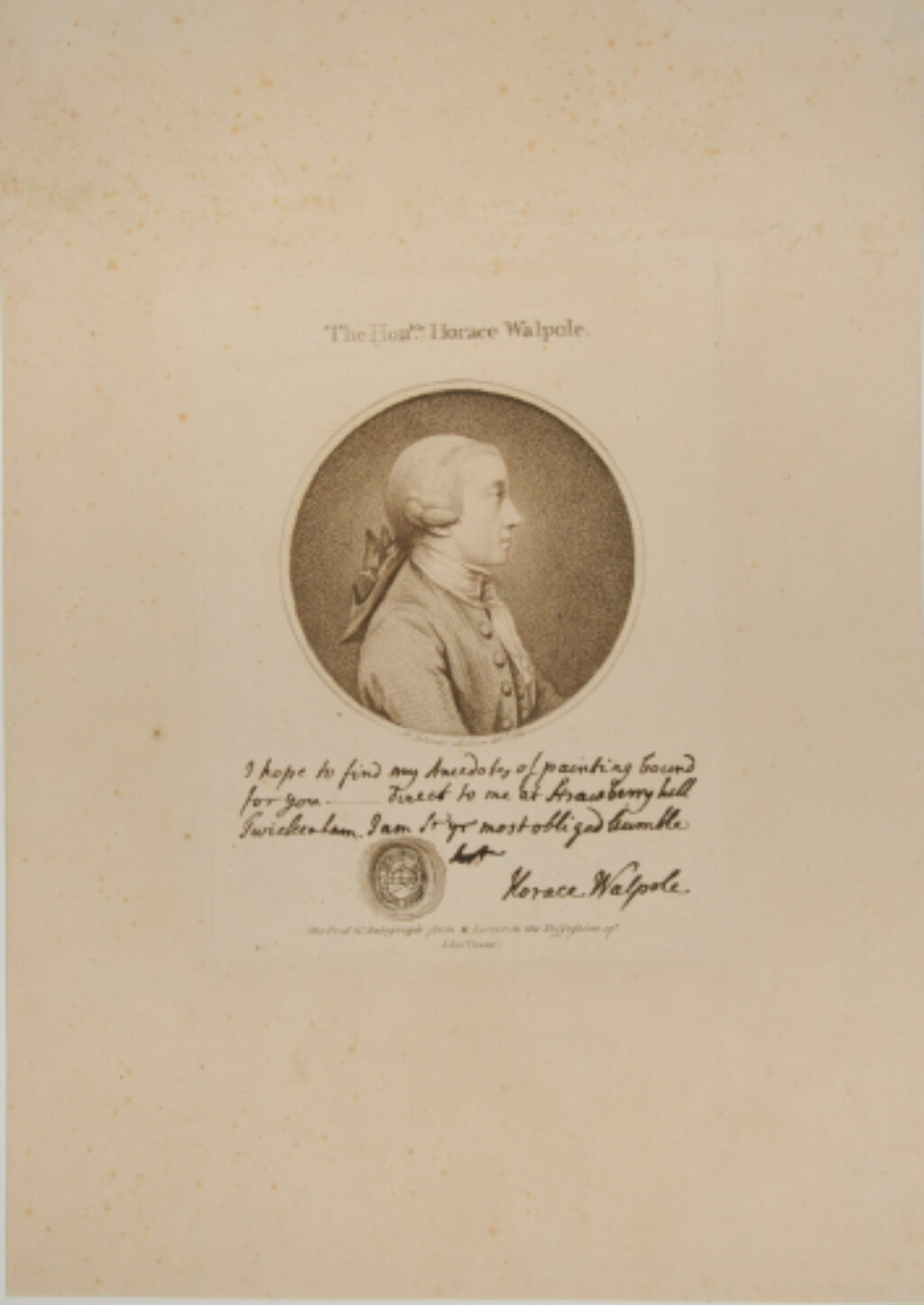 The Honble. Horace Walpole