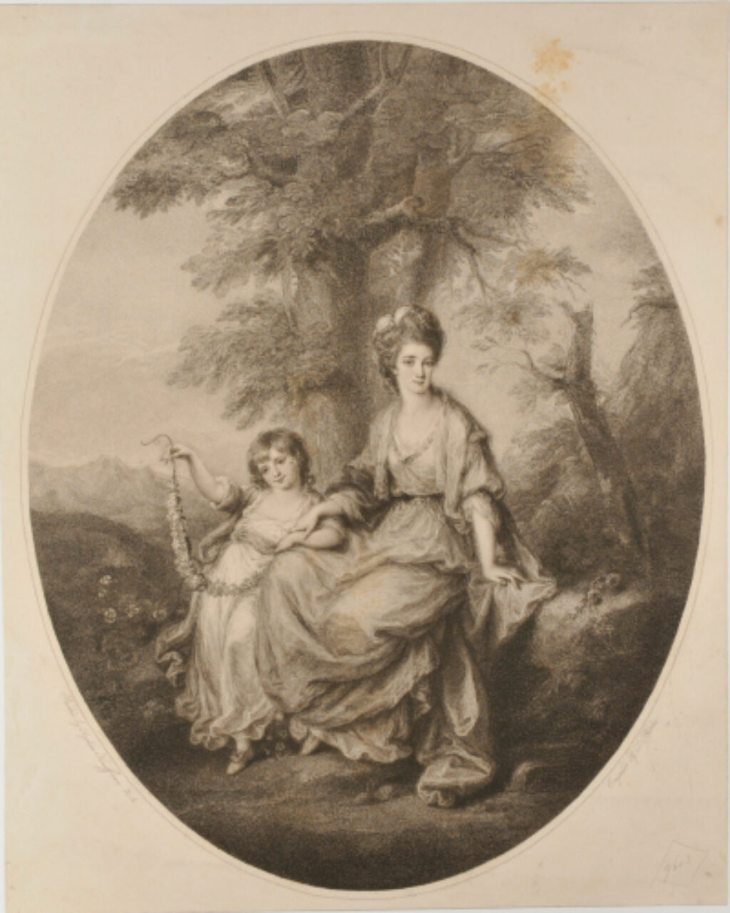 Portrait of Woman and Young Girl with Garland