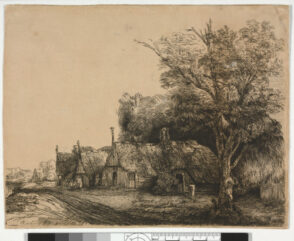 Landscape with Three Gabled Cottages Beside a Road