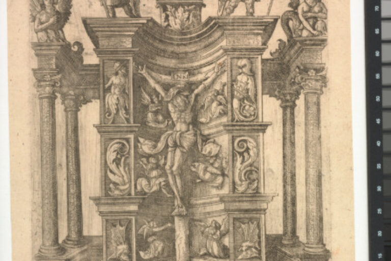 THE CRUCIFIED CHRIST IN A DECORATED NICHE