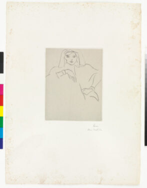 Young Woman Leaning, Veiled Head