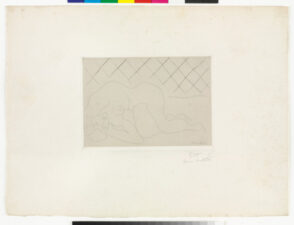 Inverted Nude, Diamond-Patterned Background