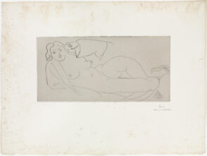 Outstretched Nude, with Woven Straw Slippers