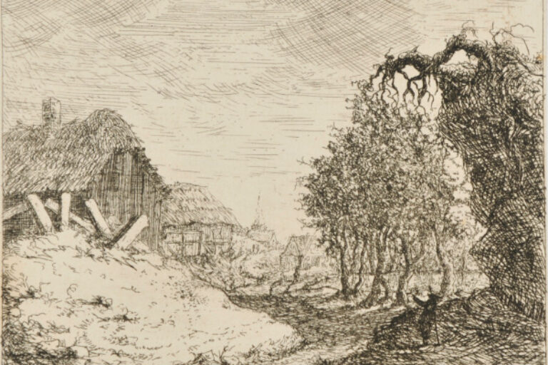 LANDSCAPE WITH TWO THATCHED COTTAGES