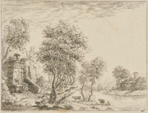 Landscape with Classical Fountain