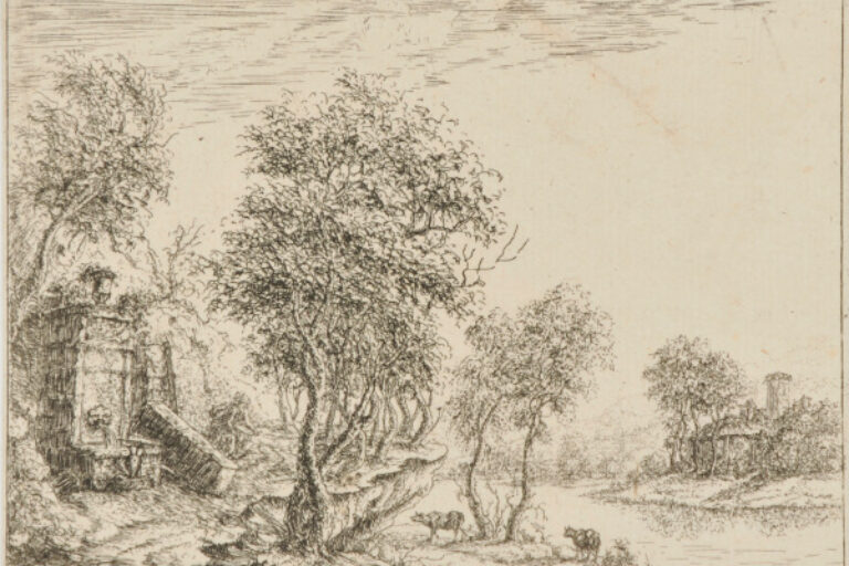 LANDSCAPE WITH CLASSICAL FOUNTAIN
