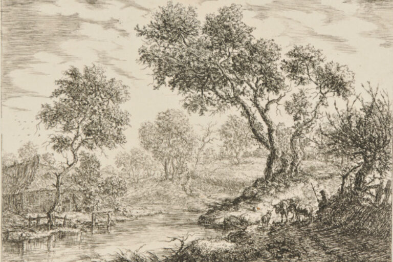COWHERD BY A RIVER