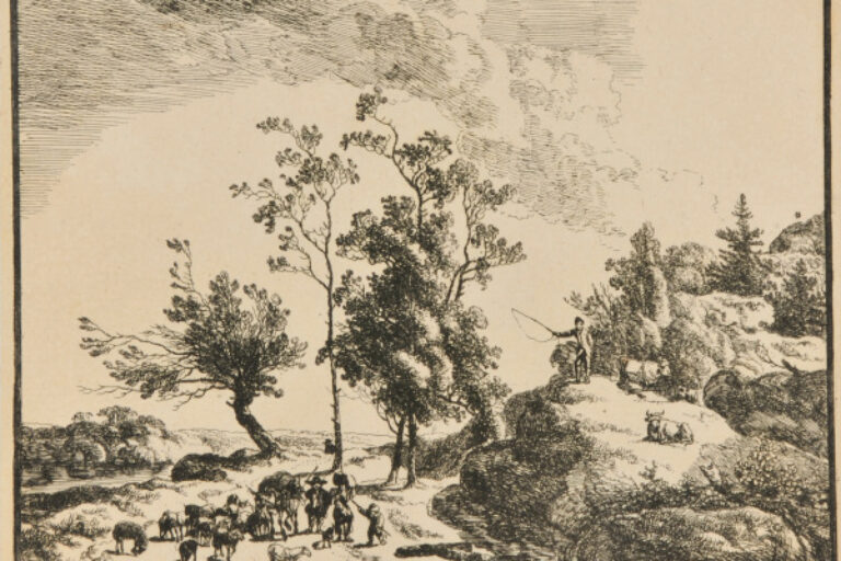 LANDSCAPE WITH SHEPHERDS AND FLOCK OF SHEEP