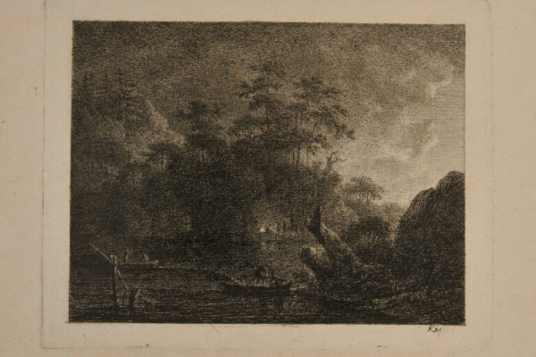 NIGHT SCENE, WITH MEN IN BOATS