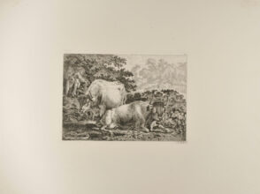 Flute-Playing Shepherd Boy with Two Cows