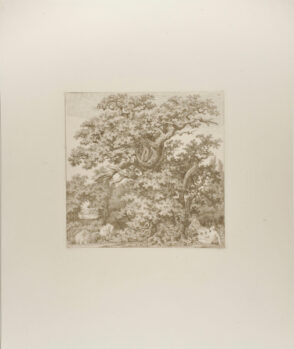 Wild Oaks with a Satyr and Flute-Playing Shepherd