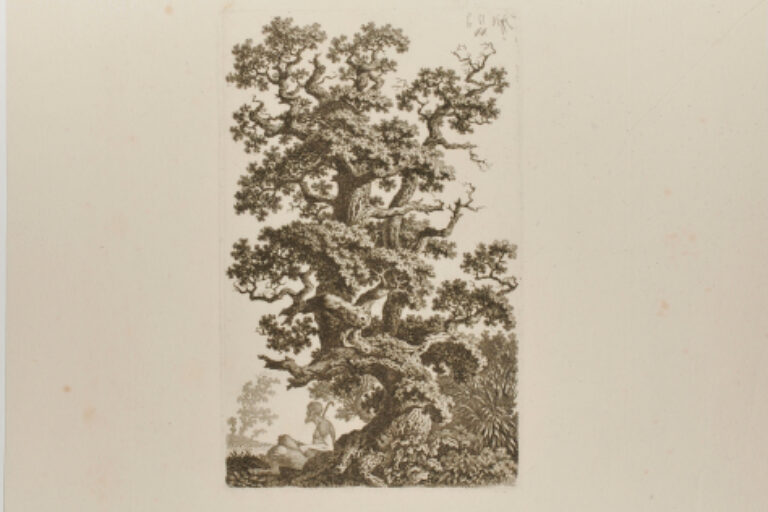 SATYR RESTING AT THE FOOT OF A GNARLED OAK