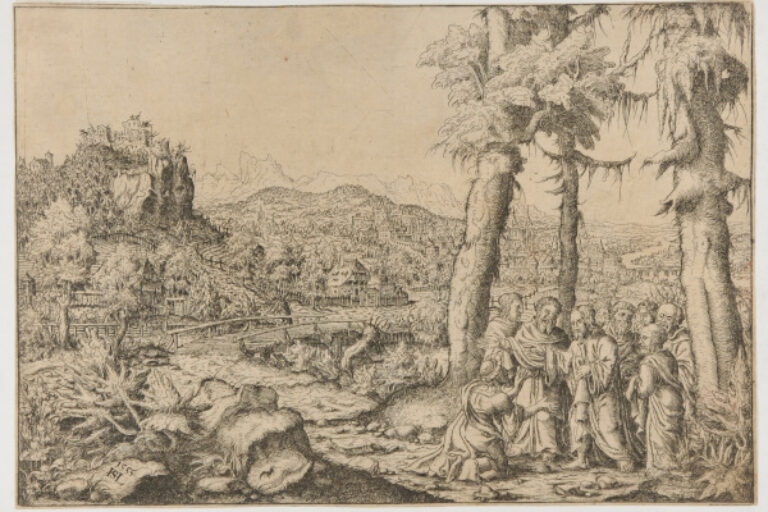 THE CANAEAN WOMAN PRAYING TO CHRIST TO SAVE HER DAUGHTER FROM THE DEVIL
