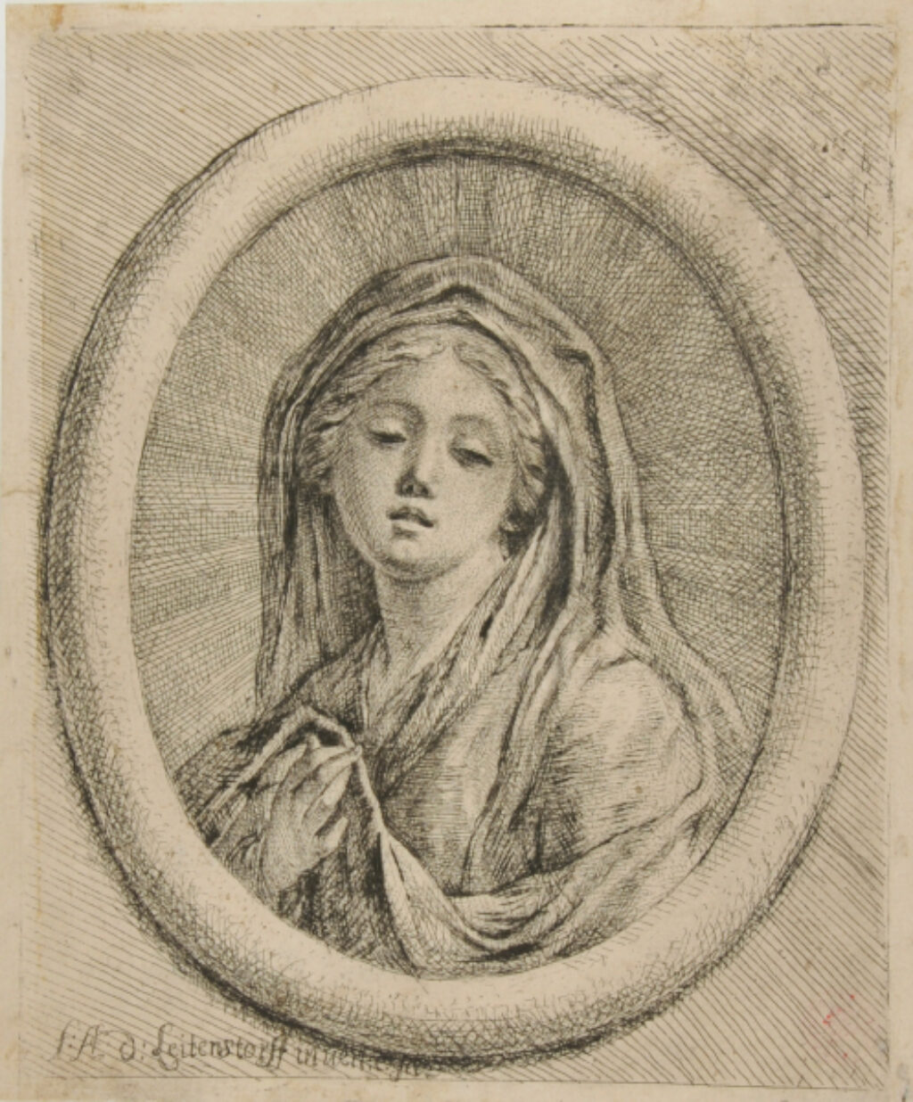 Virgin Mary in an Oval