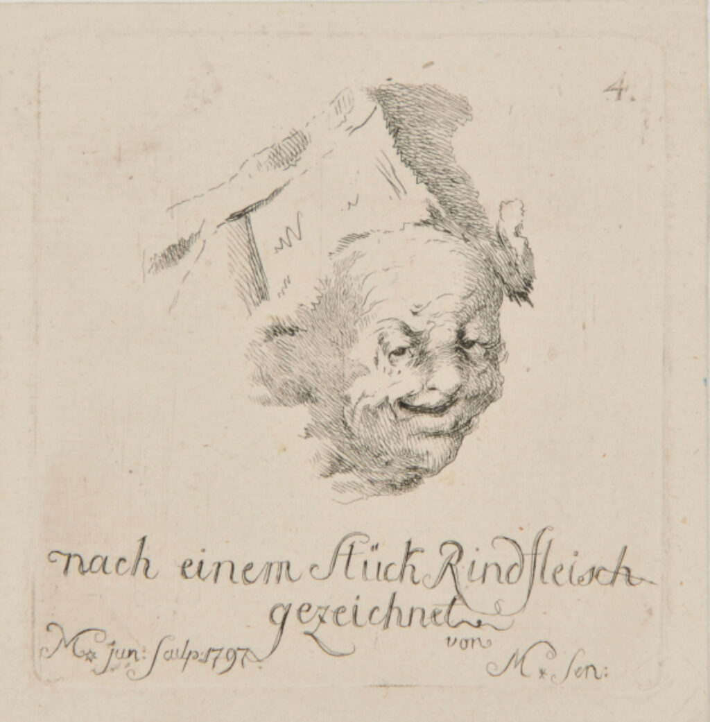 Nach einen stuck rindfleisch gezeichnet