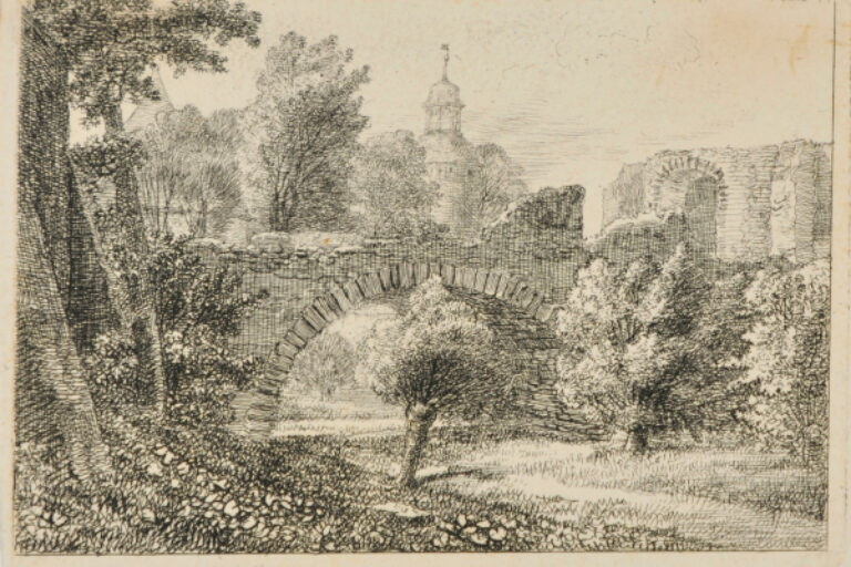 VIEW OF THE BRIDGE ACROSS THE GÖRLITZ CITY MOAT WITH THE FRAUENKIRCHE IN THE BACKGROUND