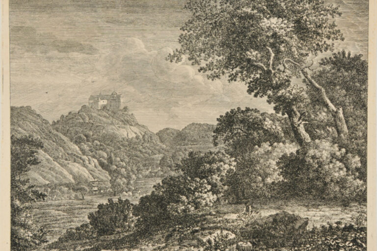 LANDSCAPE WITH CASTLE ON HILLTOP