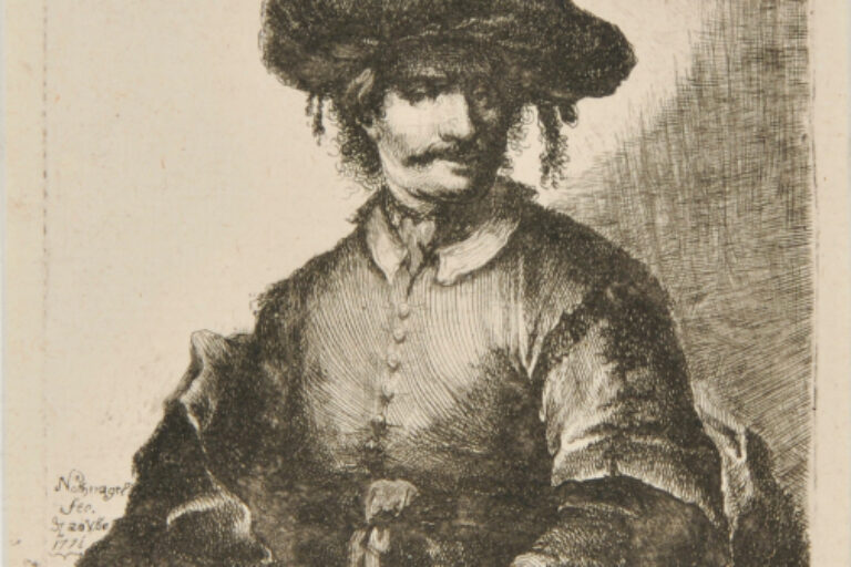 PORTRAIT OF AN ARTIST HOLDING A DRAWING
