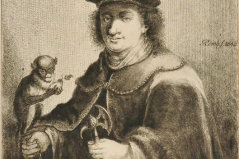 MAN WITH MONKEY ON HIS RIGHT ARM