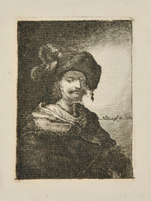Bust of a Man in a Cloak with Feather in His Hat
